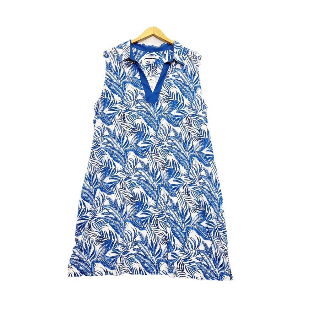 Foxcroft Angel Tropical Leaf Print Shift Dress Sz 3X Stretch Vacation Cruise NEW